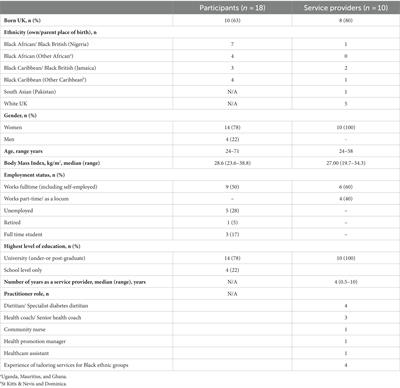 Improving adult behavioural weight management services for diverse UK Black Caribbean and Black African ethnic groups: a qualitative study of insights from potential service users and service providers